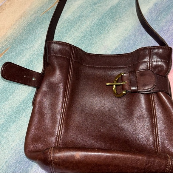 COACH Vintage Belted Soho Crossbody Pouch 4156 Mahogany Brown Leather - Picture 3 of 11